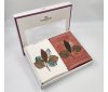 Подарочный набор полотенец Maribor - Leaf Beyaz-Kiremit (Turkey), 2 штуки